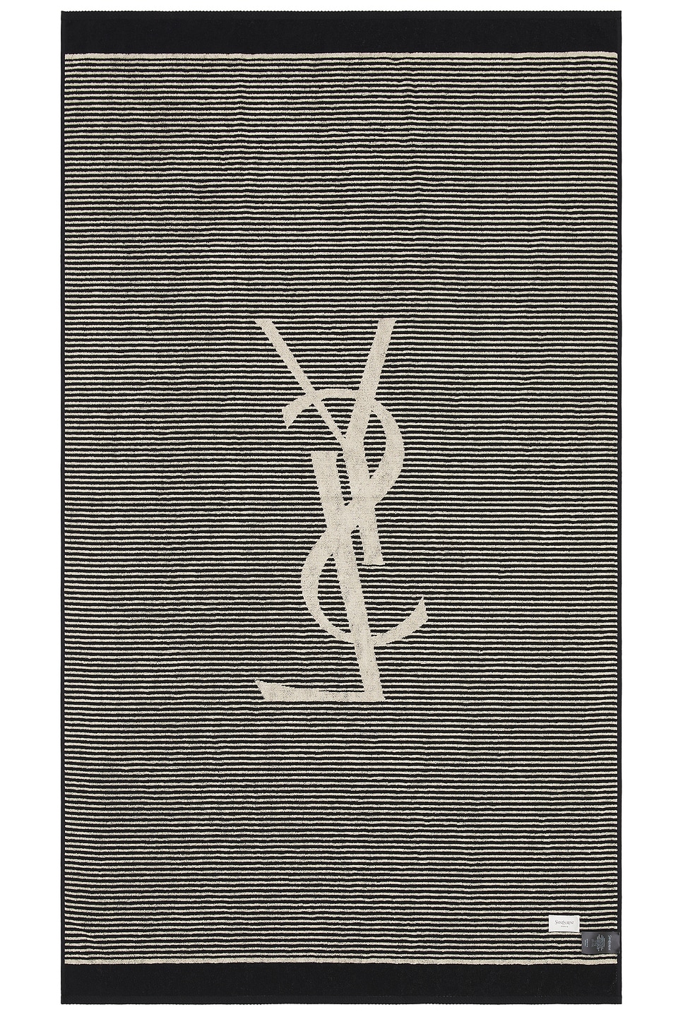 Saint Laurent Serviette De Plage Towel In Beige & Black