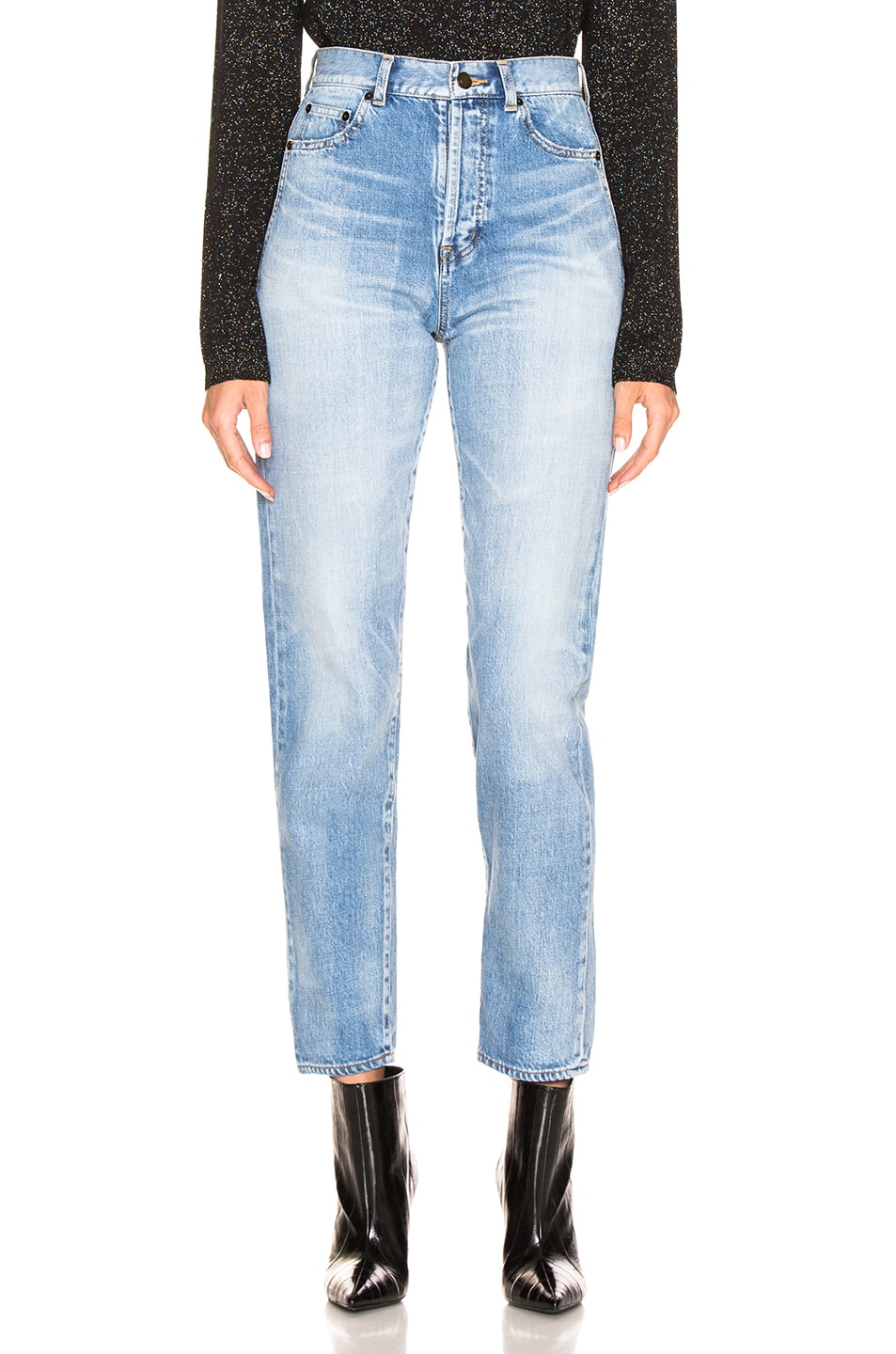 Image 1 of Saint Laurent Slim Fit Jeans in Sky Blue