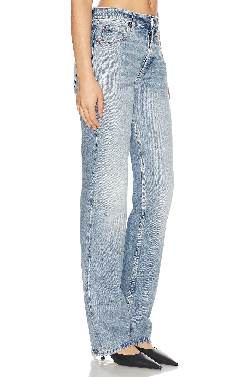 Shop Saint Laurent Bootcut Leg In Sicily Blue