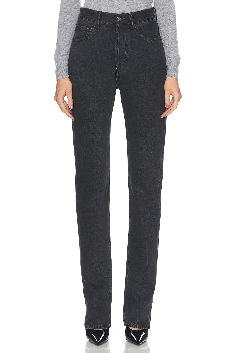 Image 1 of Saint Laurent 90s Slim Leg in Black Rock