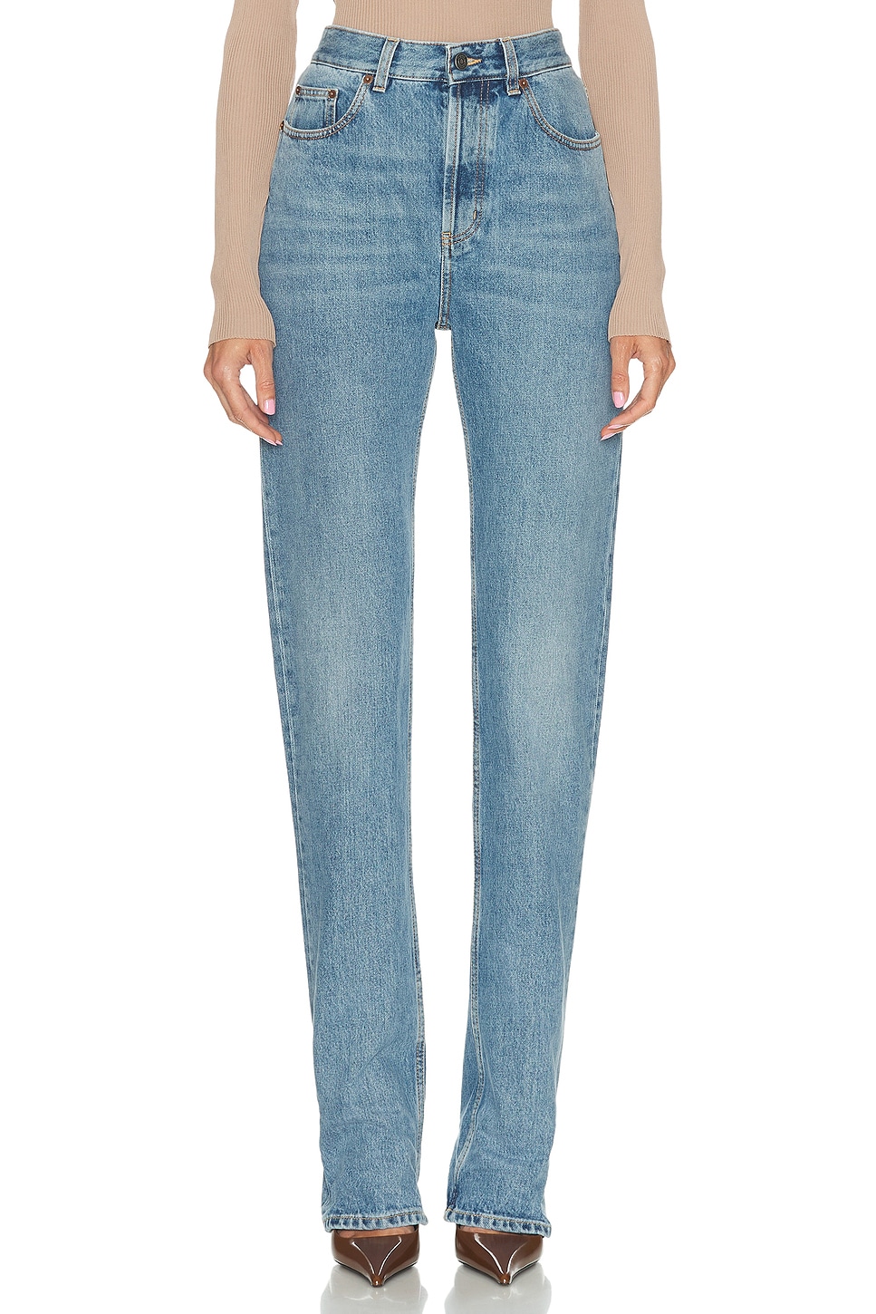 Image 1 of Saint Laurent 90's Slim Leg in Blue Bahama