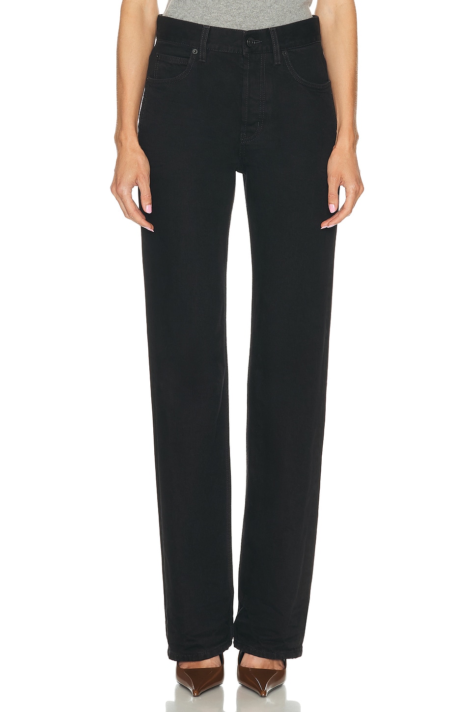 Image 1 of Saint Laurent Nico Wide Leg in Berlin Black