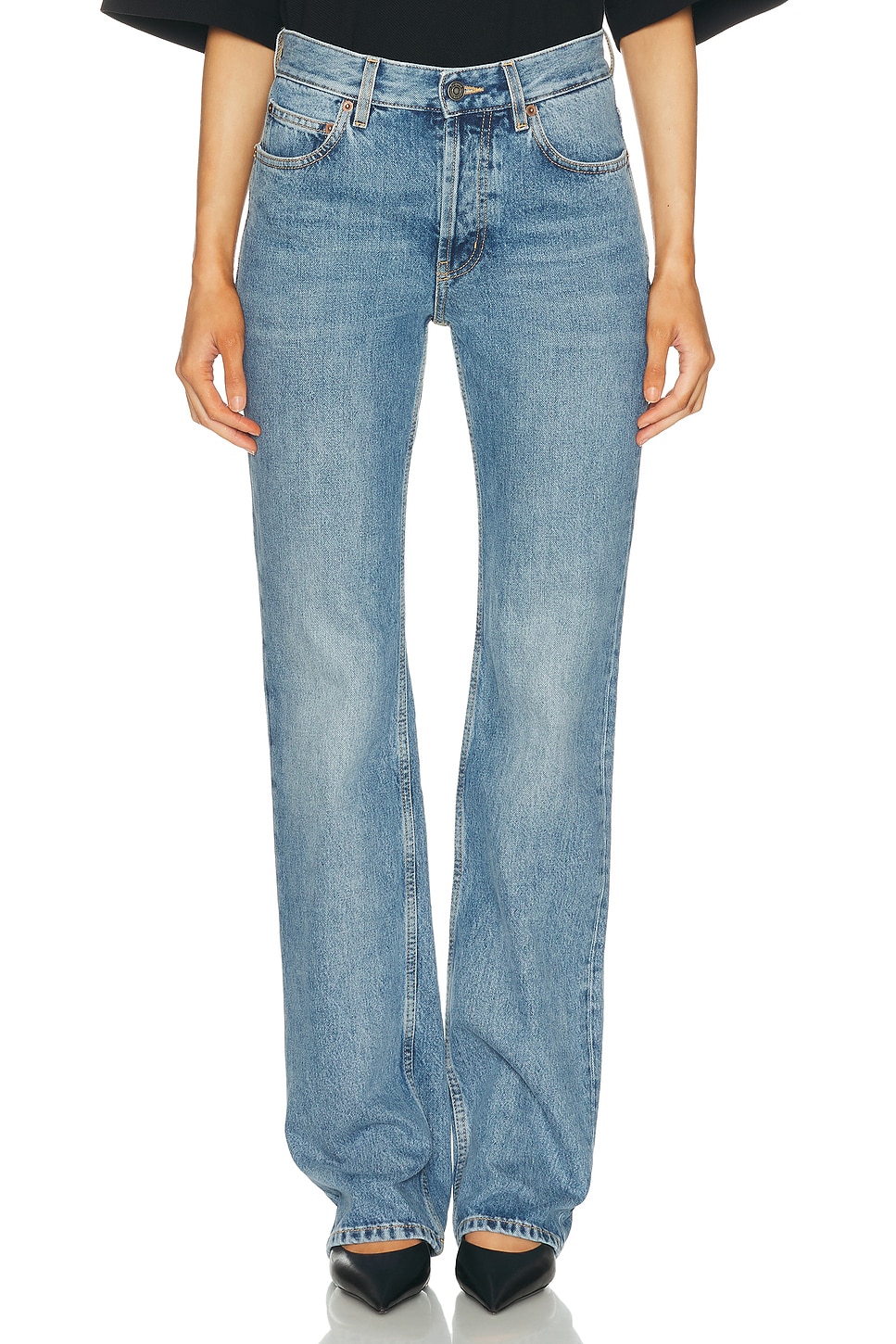 Image 1 of Saint Laurent Nico Straight Leg in Blue Bahama