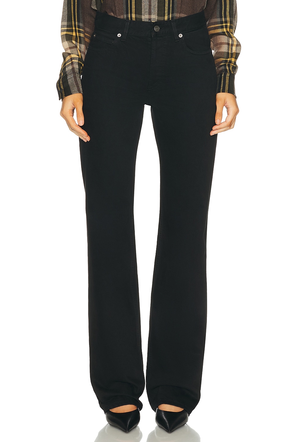 Image 1 of Saint Laurent Nico Straight Leg in Black Dye