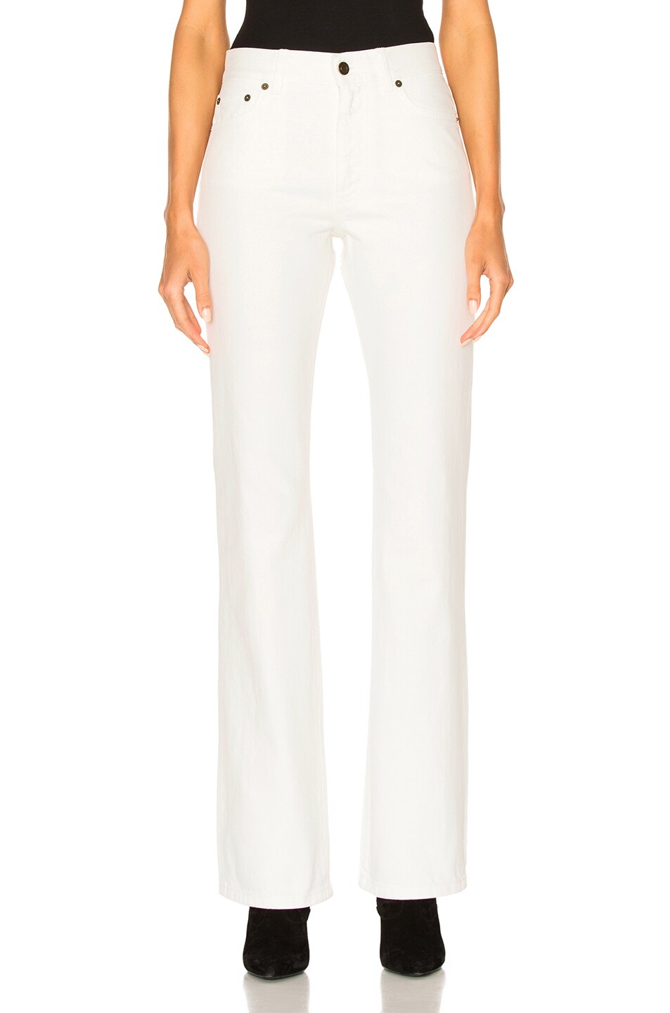 Image 1 of Saint Laurent Flare Jeans in Dirty White