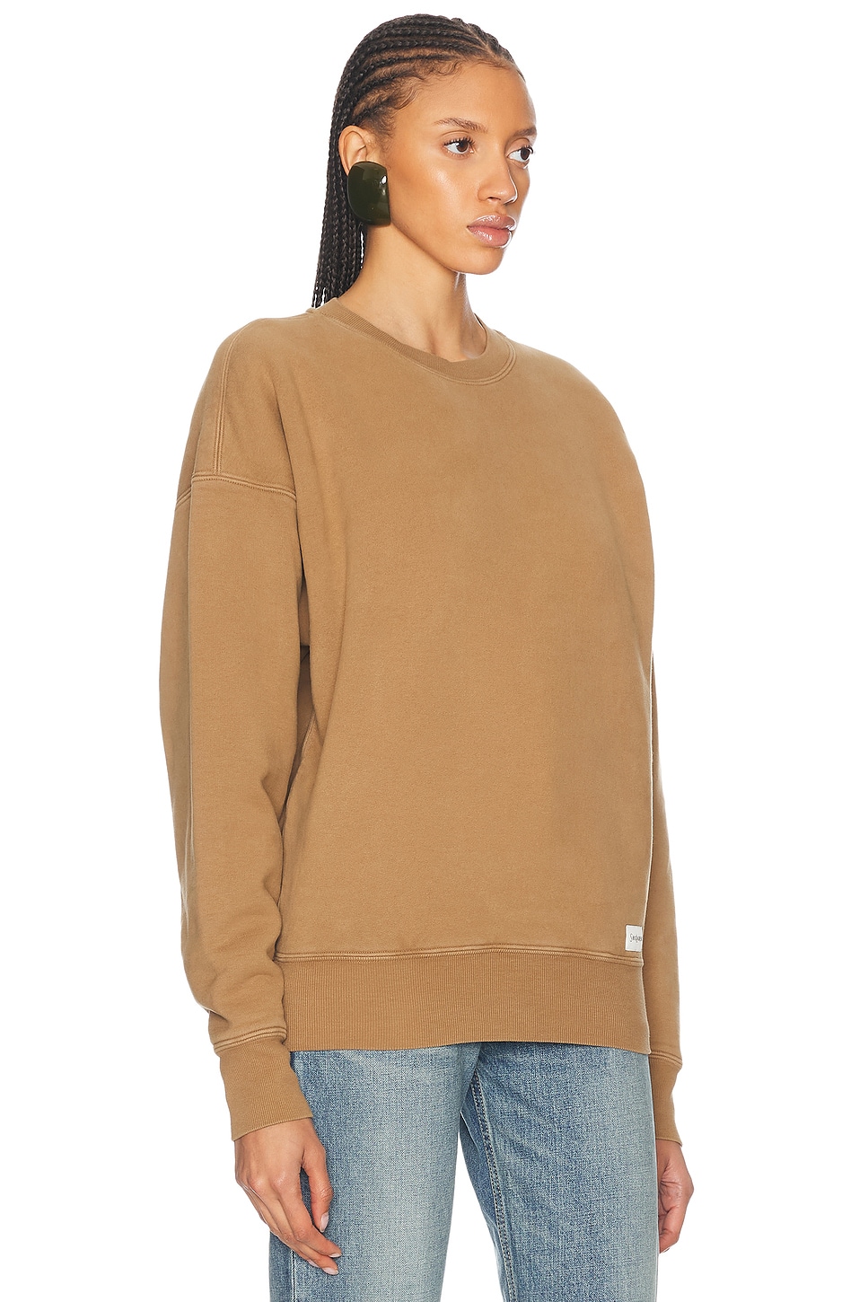 Shop Saint Laurent Crewneck Sweatshirt In Caramel