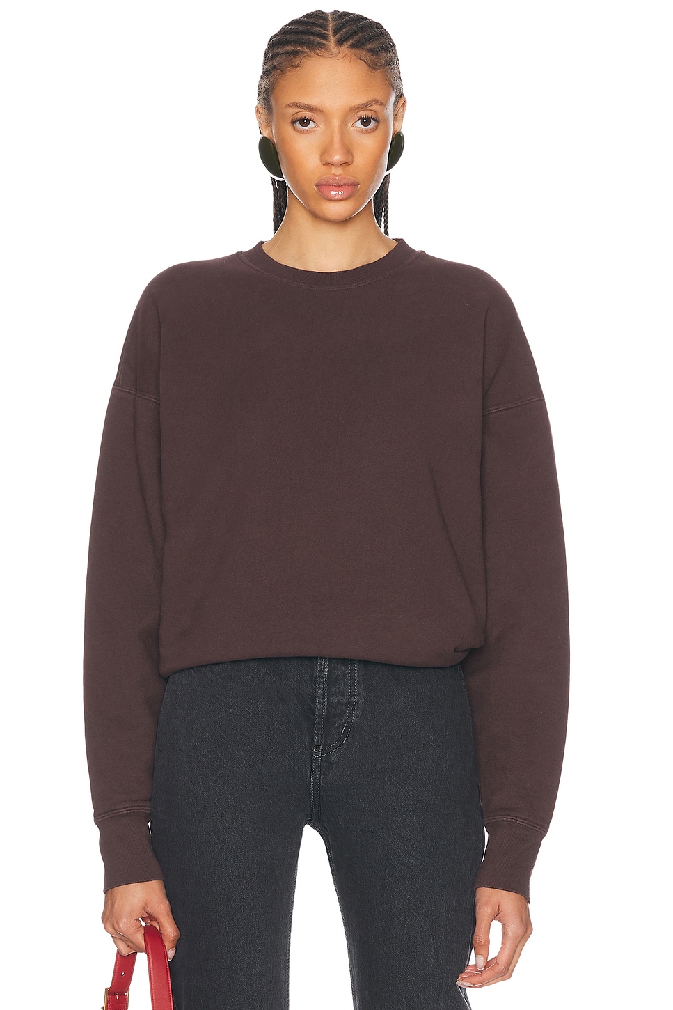 Saint Laurent Crewneck Sweatshirt In Brown