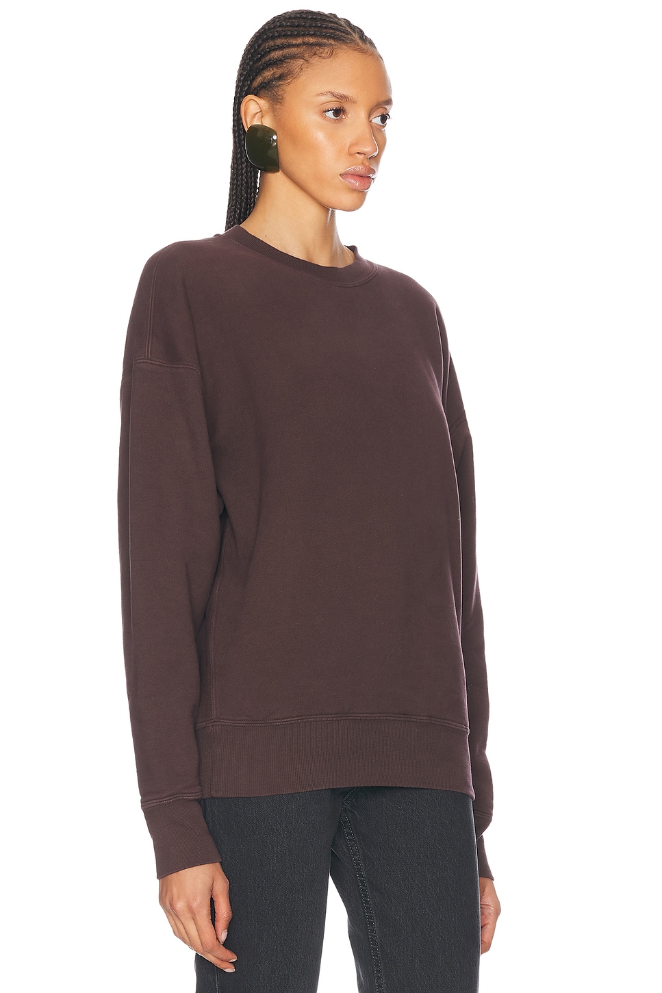 Shop Saint Laurent Crewneck Sweatshirt In Taupe Glace