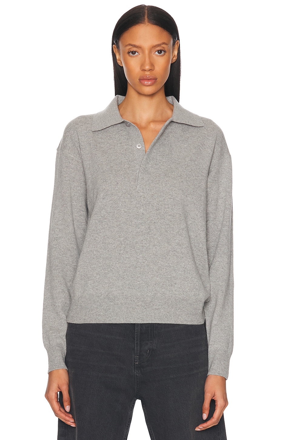 Image 1 of Saint Laurent Polo Sweater in Gris Chine
