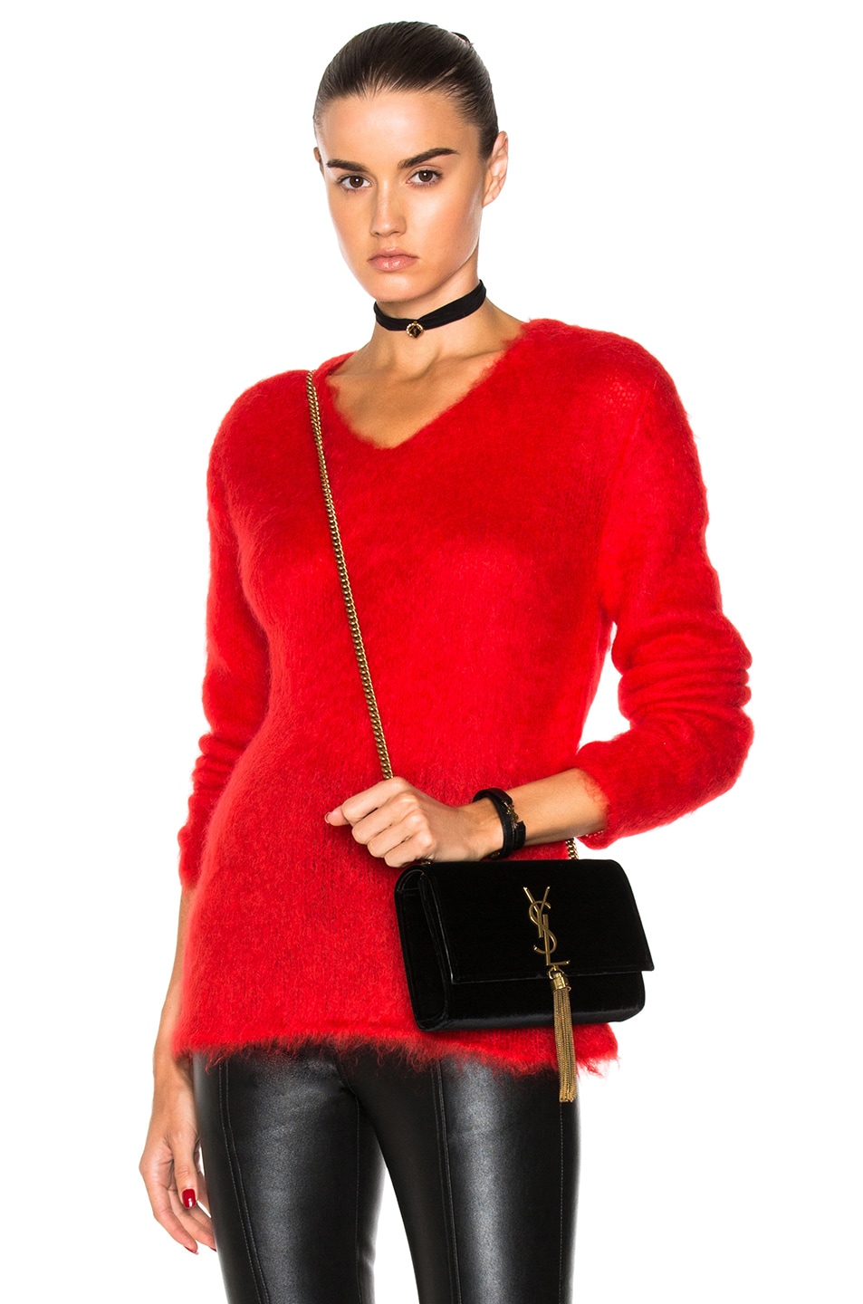 Image 1 of Saint Laurent Mohair Sweater in Red