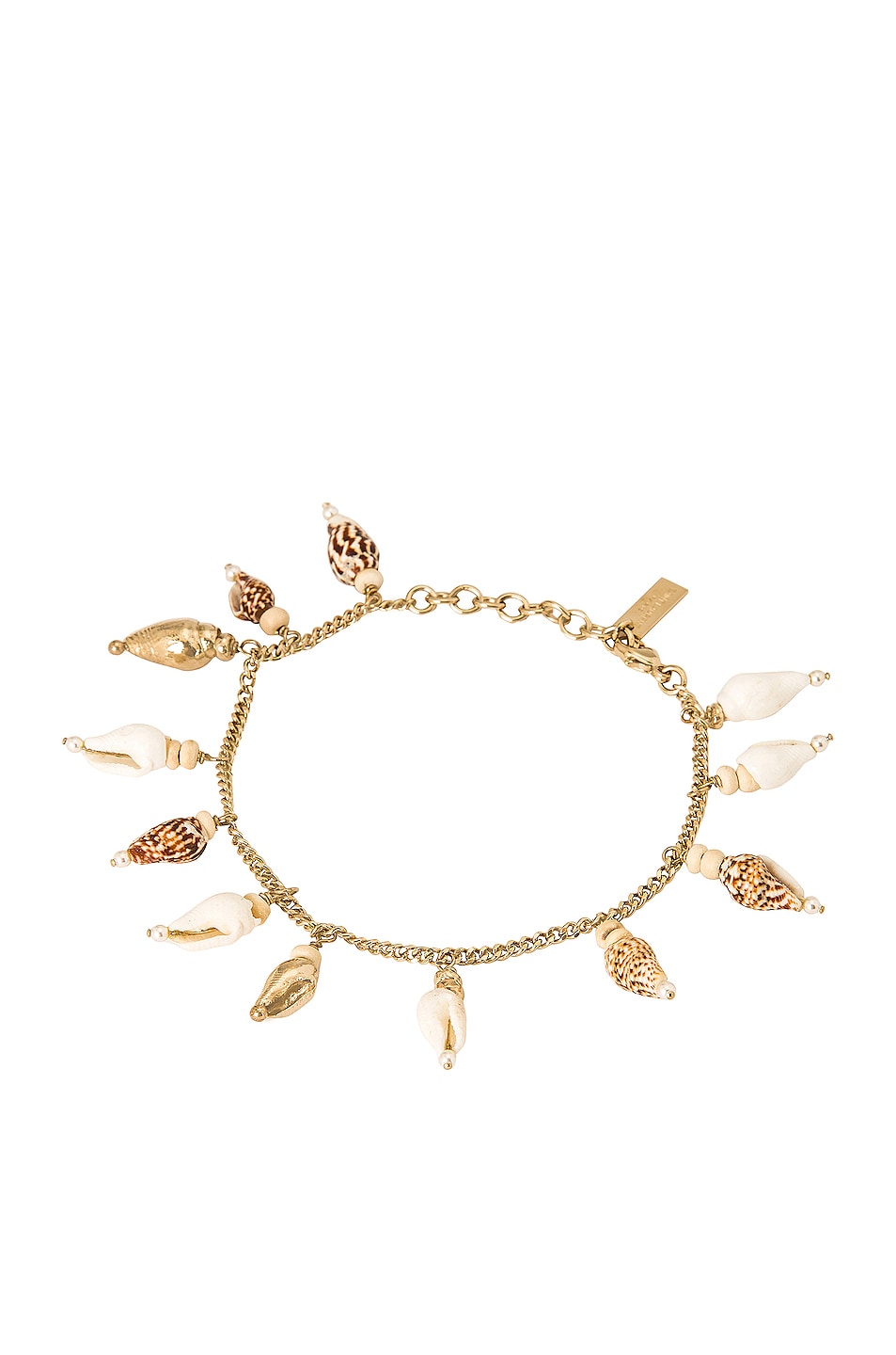Image 1 of Saint Laurent Dangling Seashell Bracelet in Gold