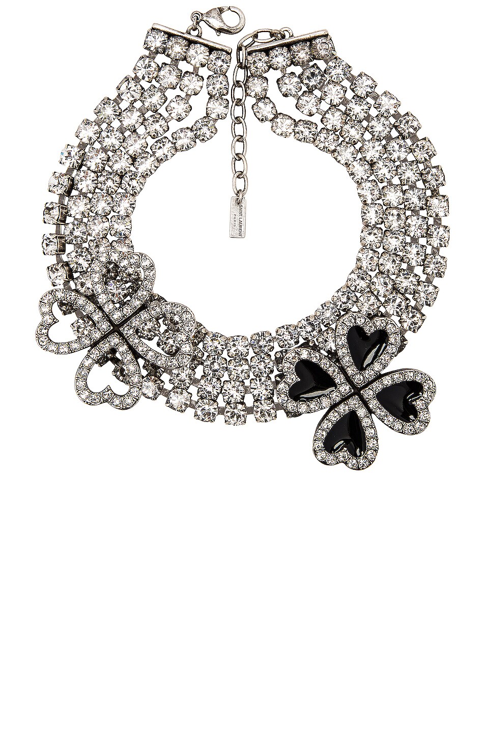 Image 1 of Saint Laurent 4 Row Necklace in Argent Oxyde & Noir