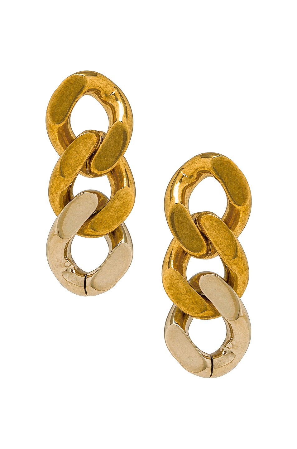 Image 1 of Saint Laurent 3 Link Earrings in Or Pale & Or Laiton