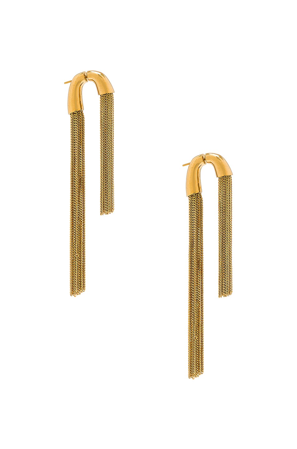 Image 1 of Saint Laurent Double Chain Earrings in Gold