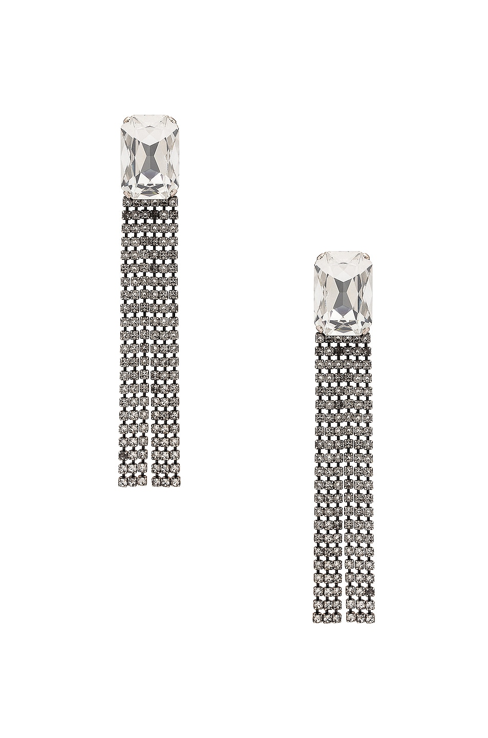 Image 1 of Saint Laurent Cocktail Earrings in Argent Oxyde & Crystal