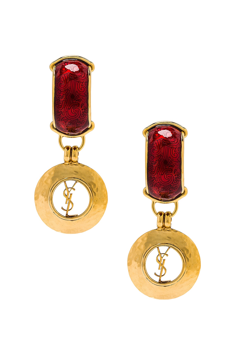 Image 1 of Saint Laurent Drop Earrings in Or Laiton Vielli