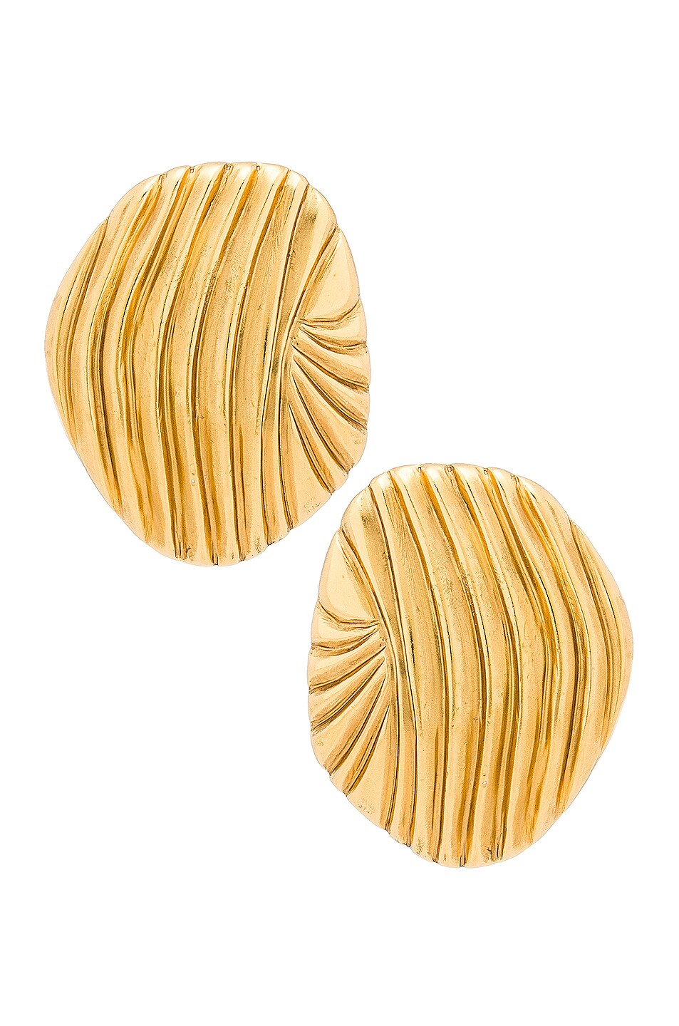 Image 1 of Saint Laurent Patelle Earrings in Vieil Or Laiton