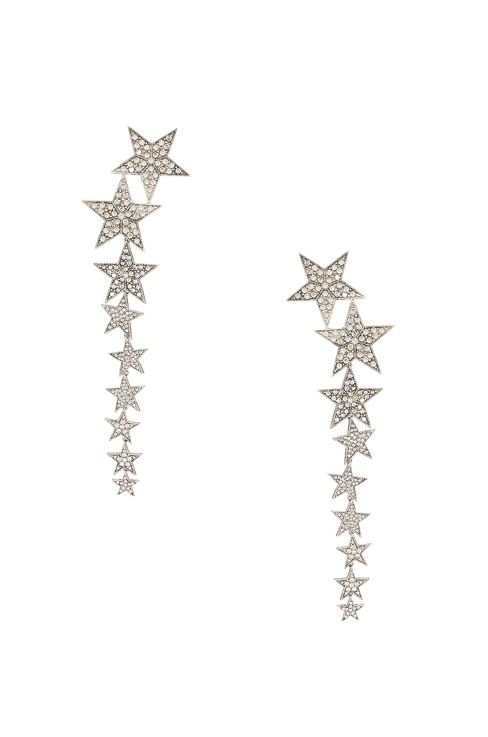 Image 1 of Saint Laurent Falling Star Long Earrings in Argent Oxyde & Silver