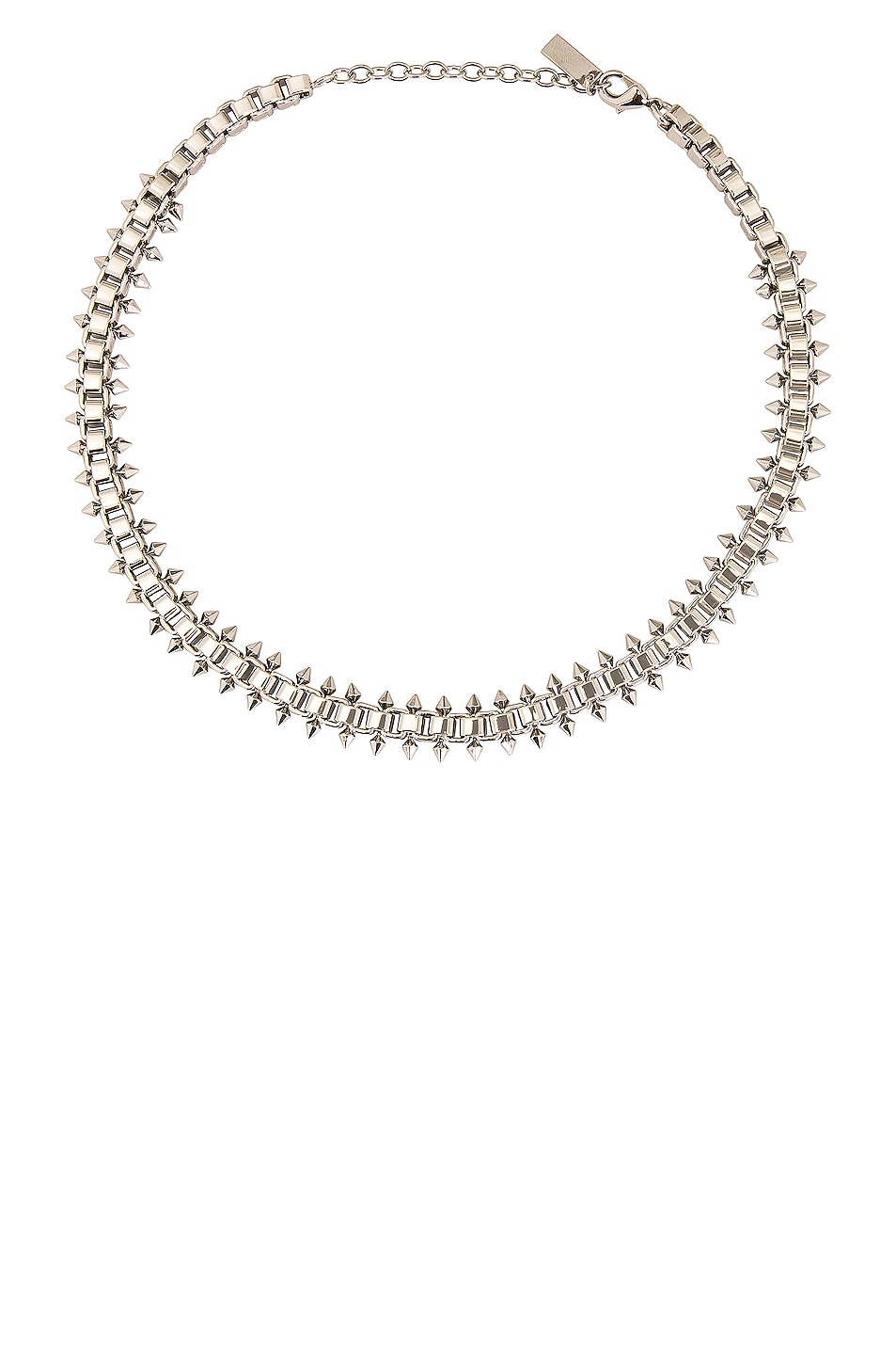 Image 1 of Saint Laurent Square and Spikes Chain Necklace in Palladium