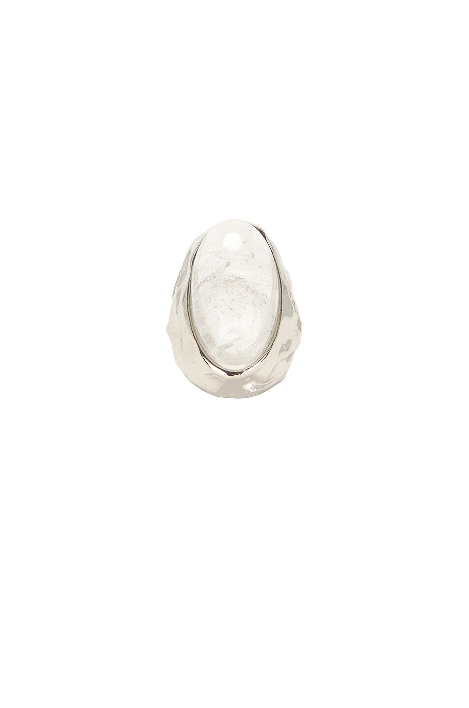 Image 1 of Saint Laurent Arty Bague Ring in Argent Oxyde & Crystal