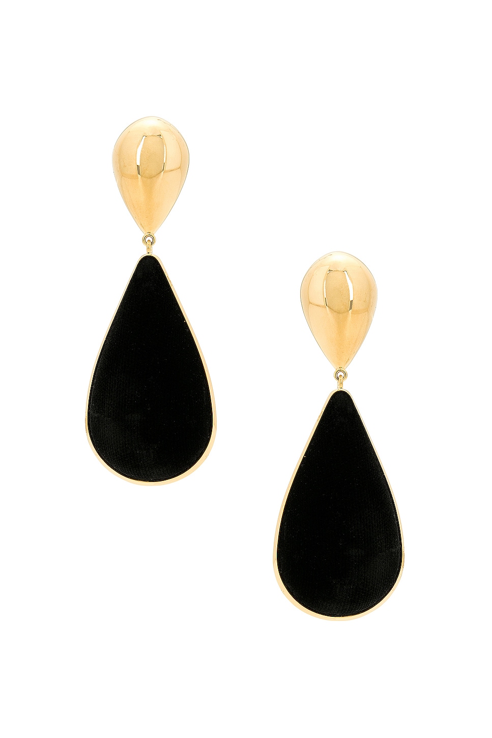 Image 1 of Saint Laurent Hourglass Set Earrings in Black & Gold