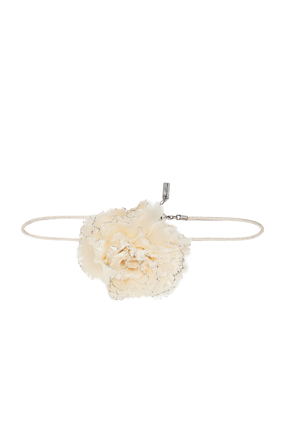 Image 1 of Saint Laurent Small Crumped Flower Necklace in Champagne