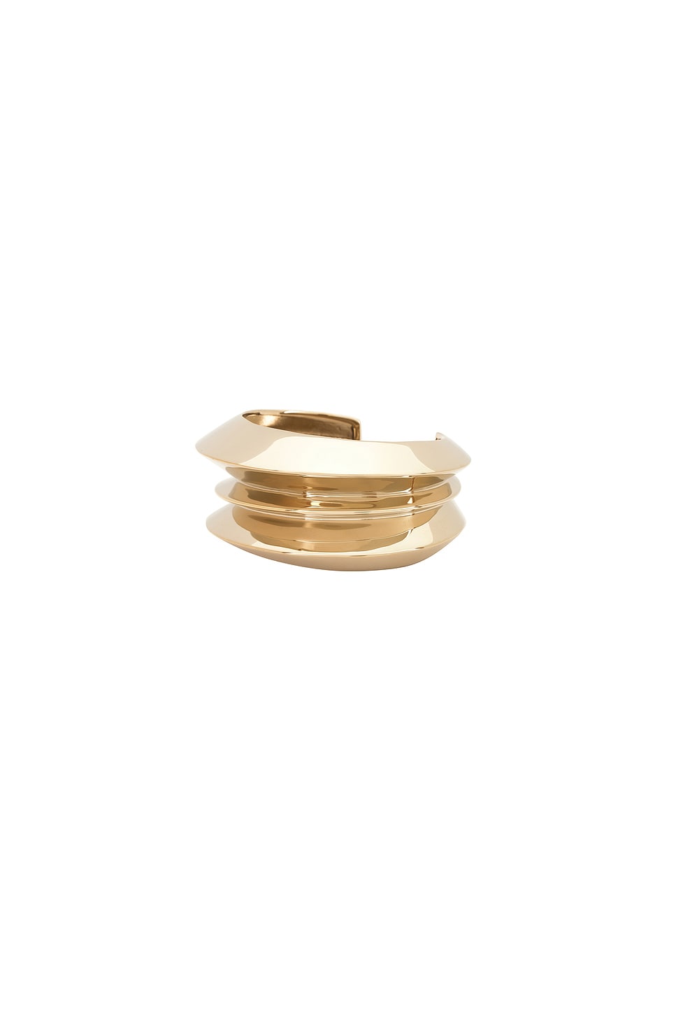 Image 1 of Saint Laurent Stacked Cuff Bracelet in Pale Gold
