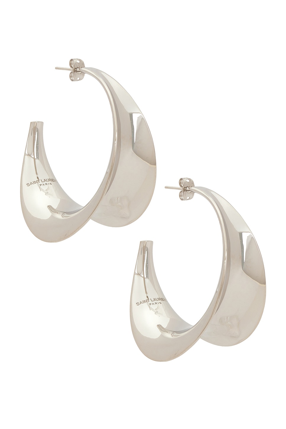 Image 1 of Saint Laurent Hoop Earrings in Palladium