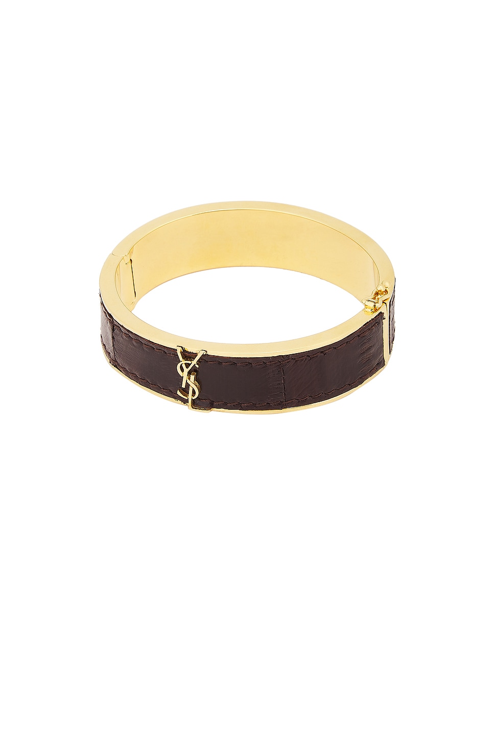 Saint Laurent Lizard Bangle In Scotch Brown & Dark Scotch Brown