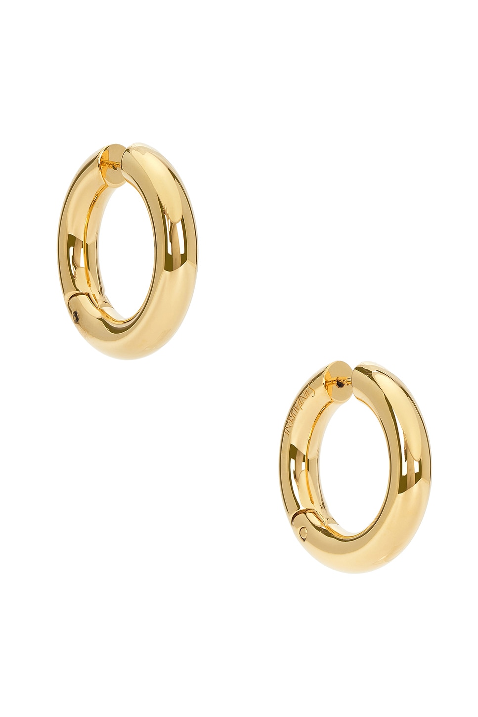 Image 1 of Saint Laurent Mini Hoop Earrings in Dore