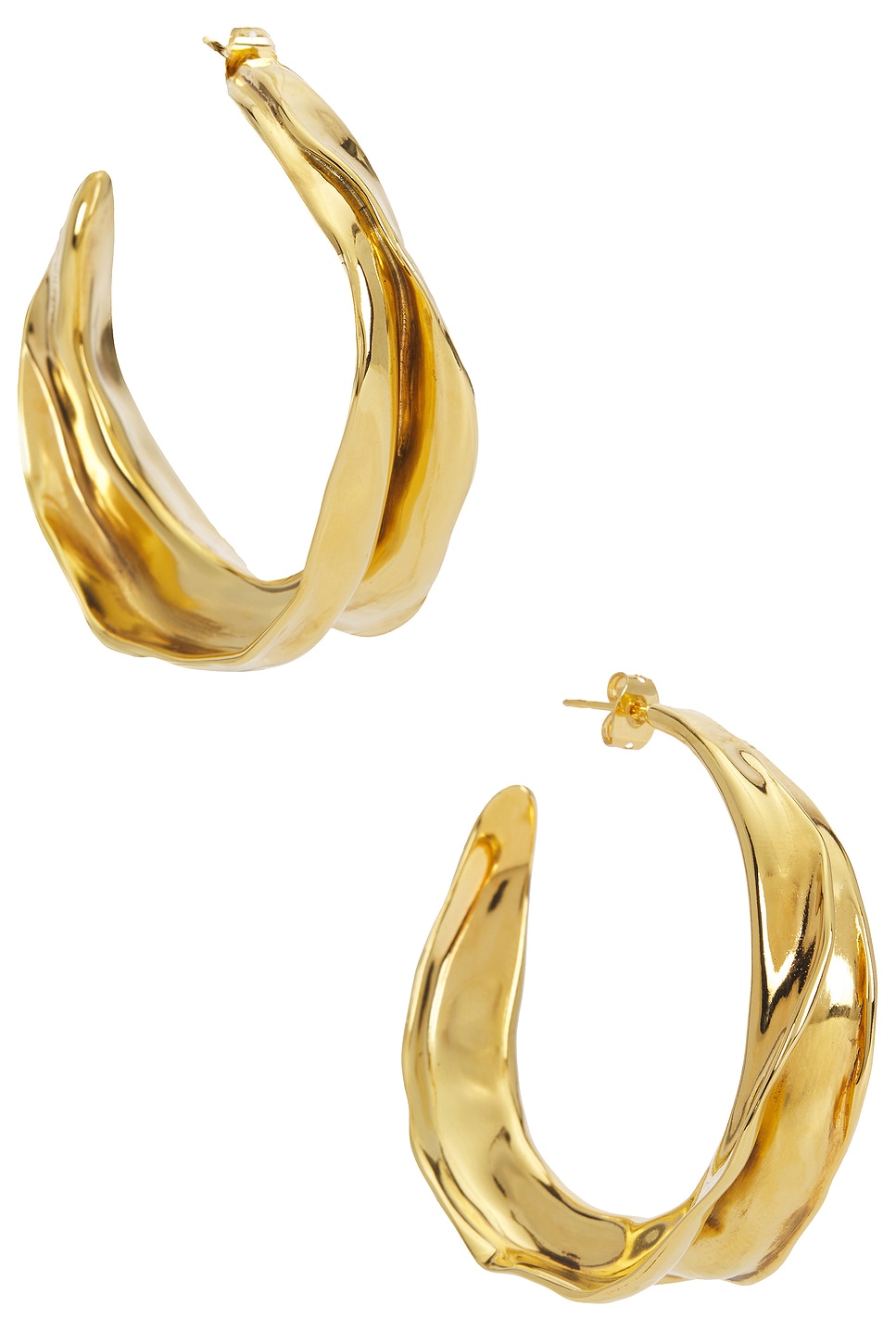 Image 1 of Saint Laurent Hoop Earrings in Or Laiton