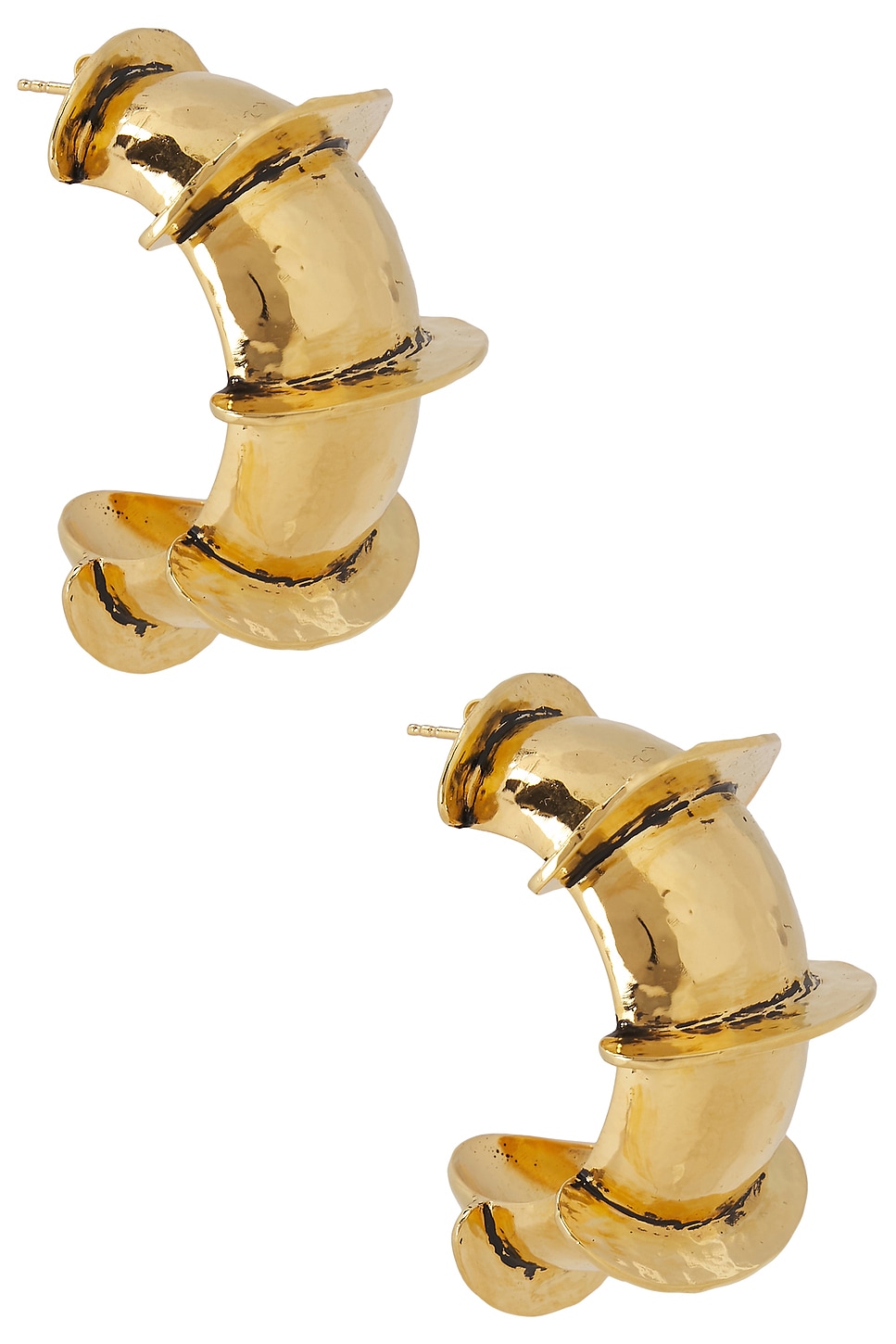 Image 1 of Saint Laurent Hoop Earrings in Or Laiton