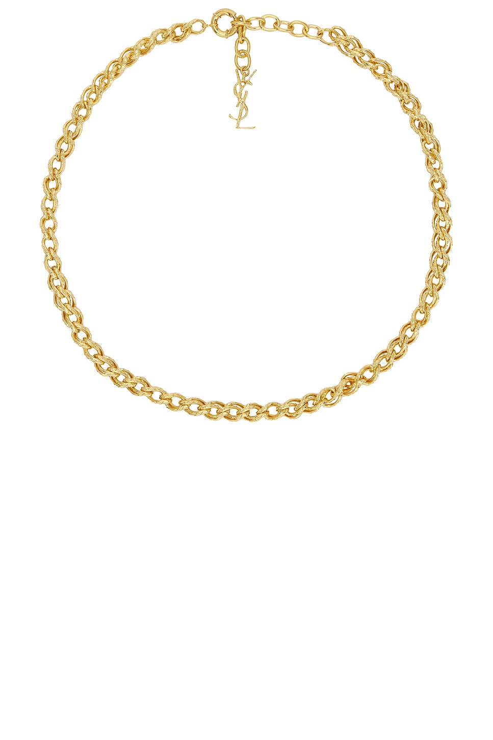 Image 1 of Saint Laurent Hammered Chain Necklace in Or Laiton