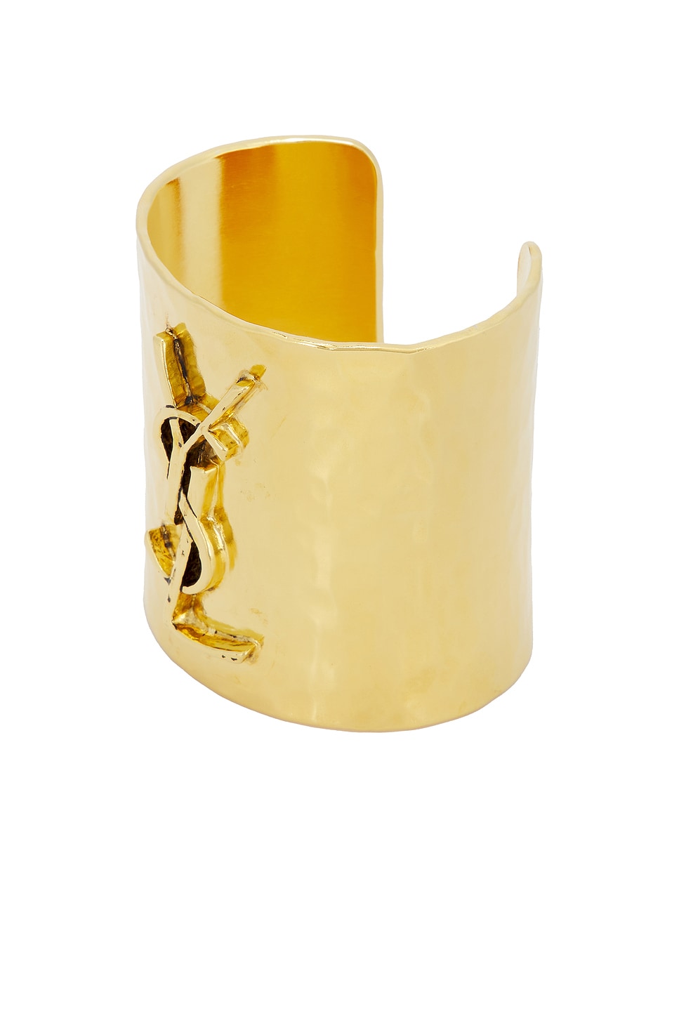 Image 1 of Saint Laurent Hammered Cuff in Or Laiton