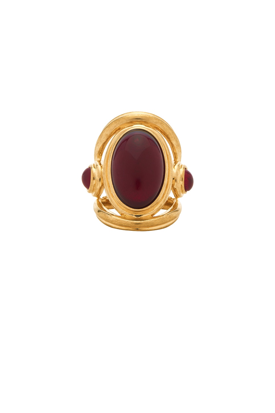 Image 1 of Saint Laurent Gradient Ring in Or Laiton & Bordeaux