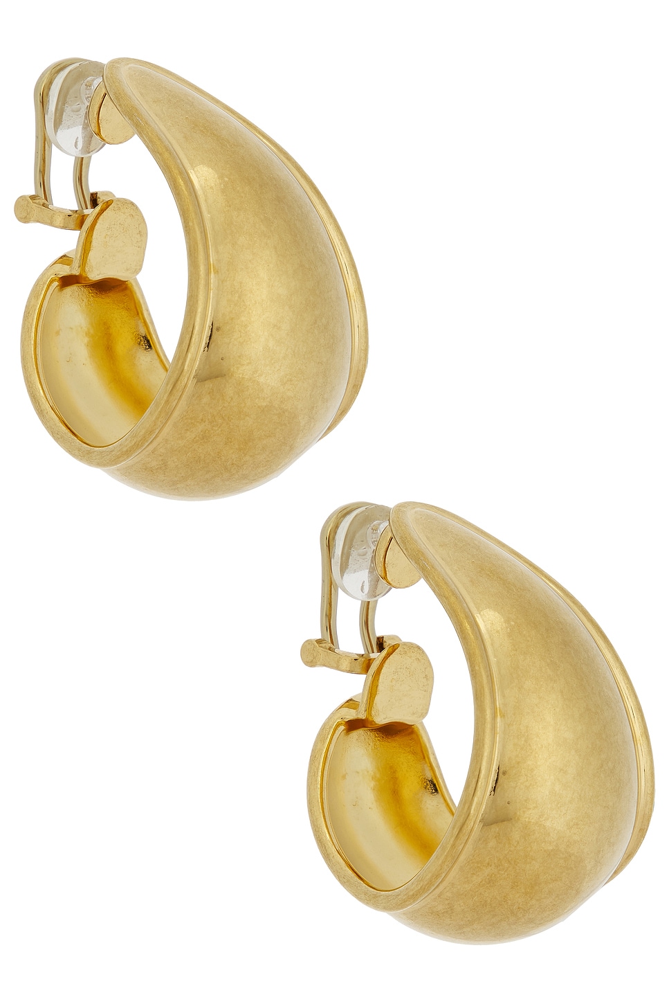 Image 1 of Saint Laurent Hoop Earrings in Or Laiton