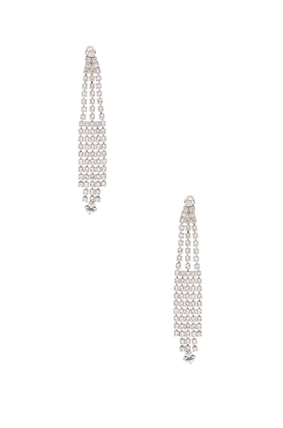 Image 1 of Saint Laurent Cascade Crystal Earrings in Palladium