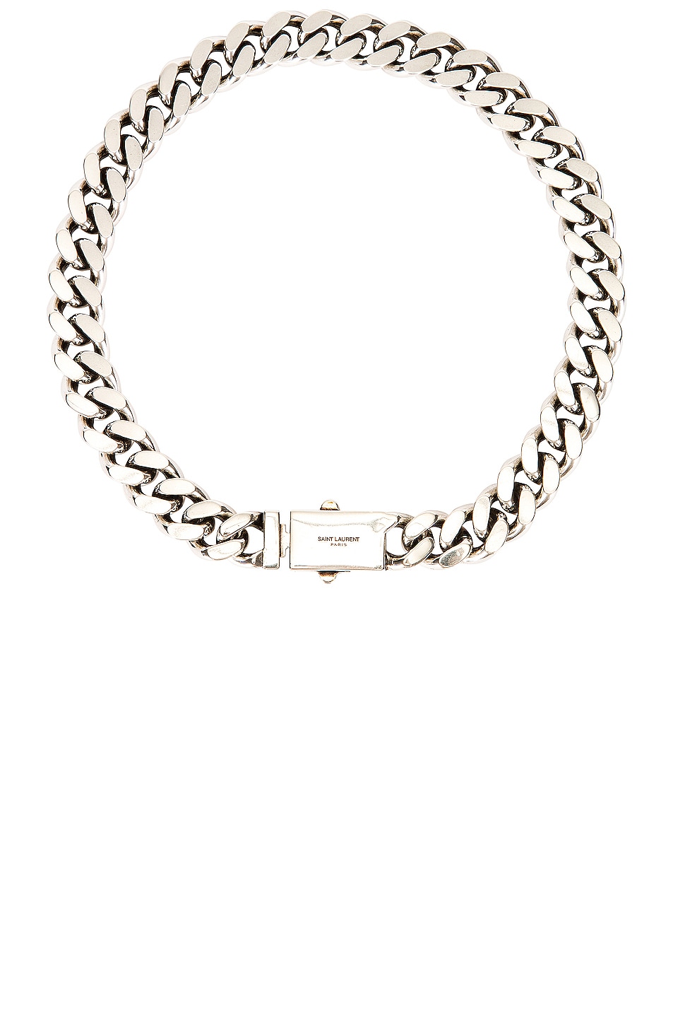 Image 1 of Saint Laurent Chain Necklace in Argent Oxyde