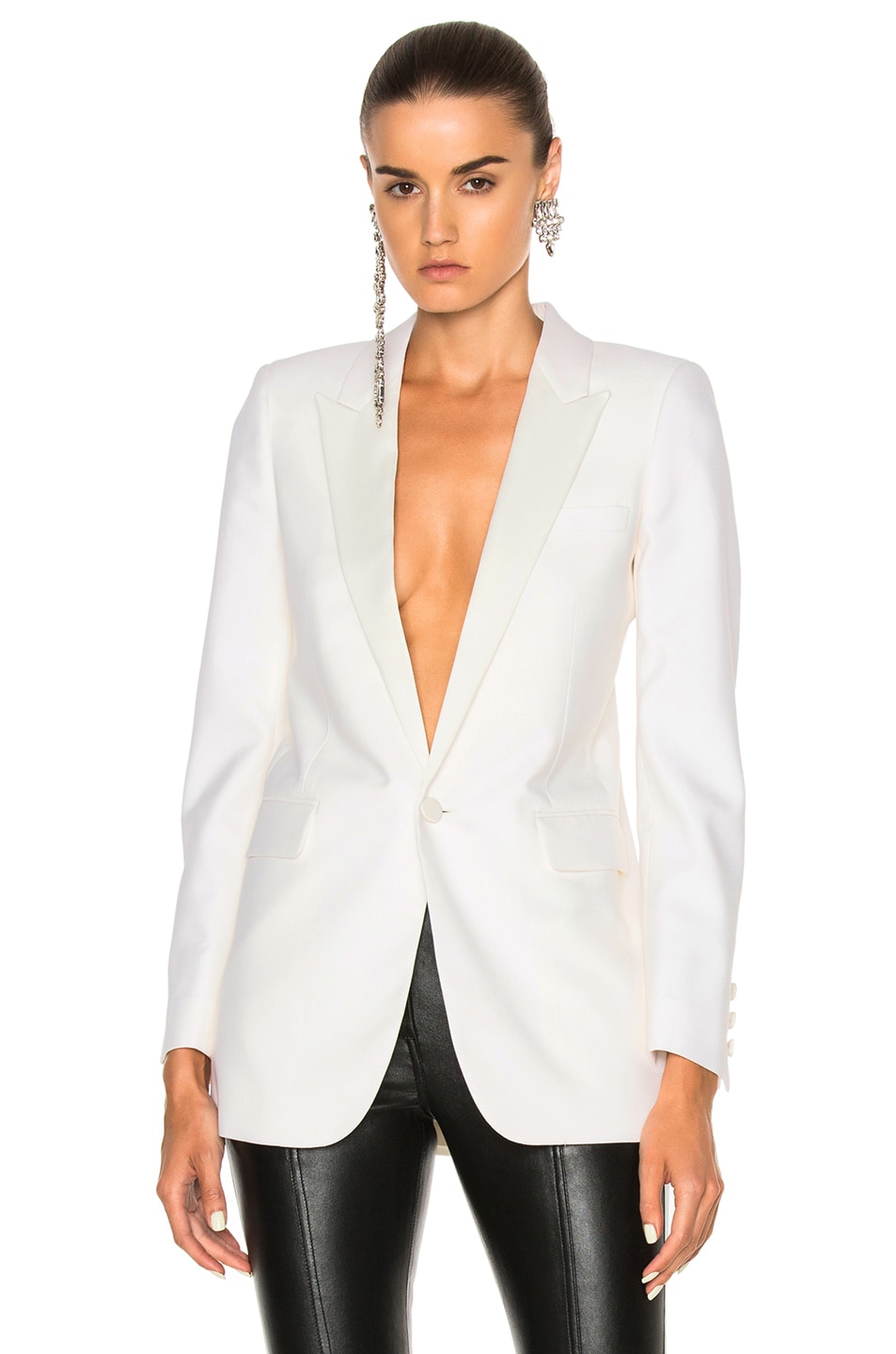 Image 1 of Saint Laurent Mohair Smoking Jacket in Ivory