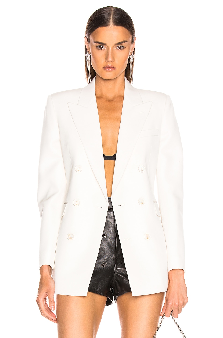 Image 1 of Saint Laurent Double Breasted Blazer in White