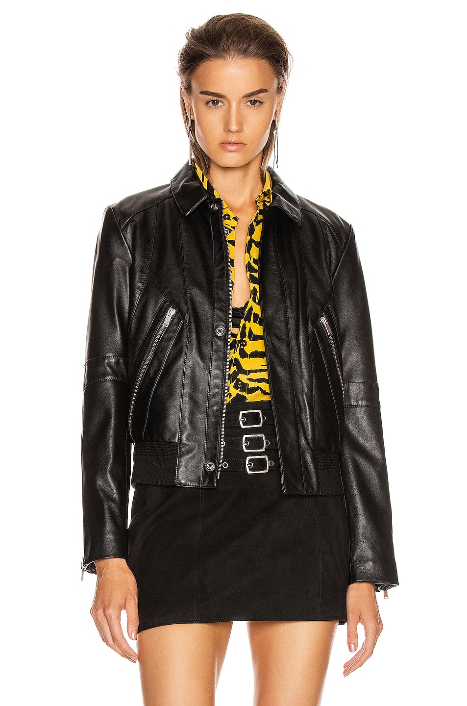Image 1 of Saint Laurent Leather Jacket in Black