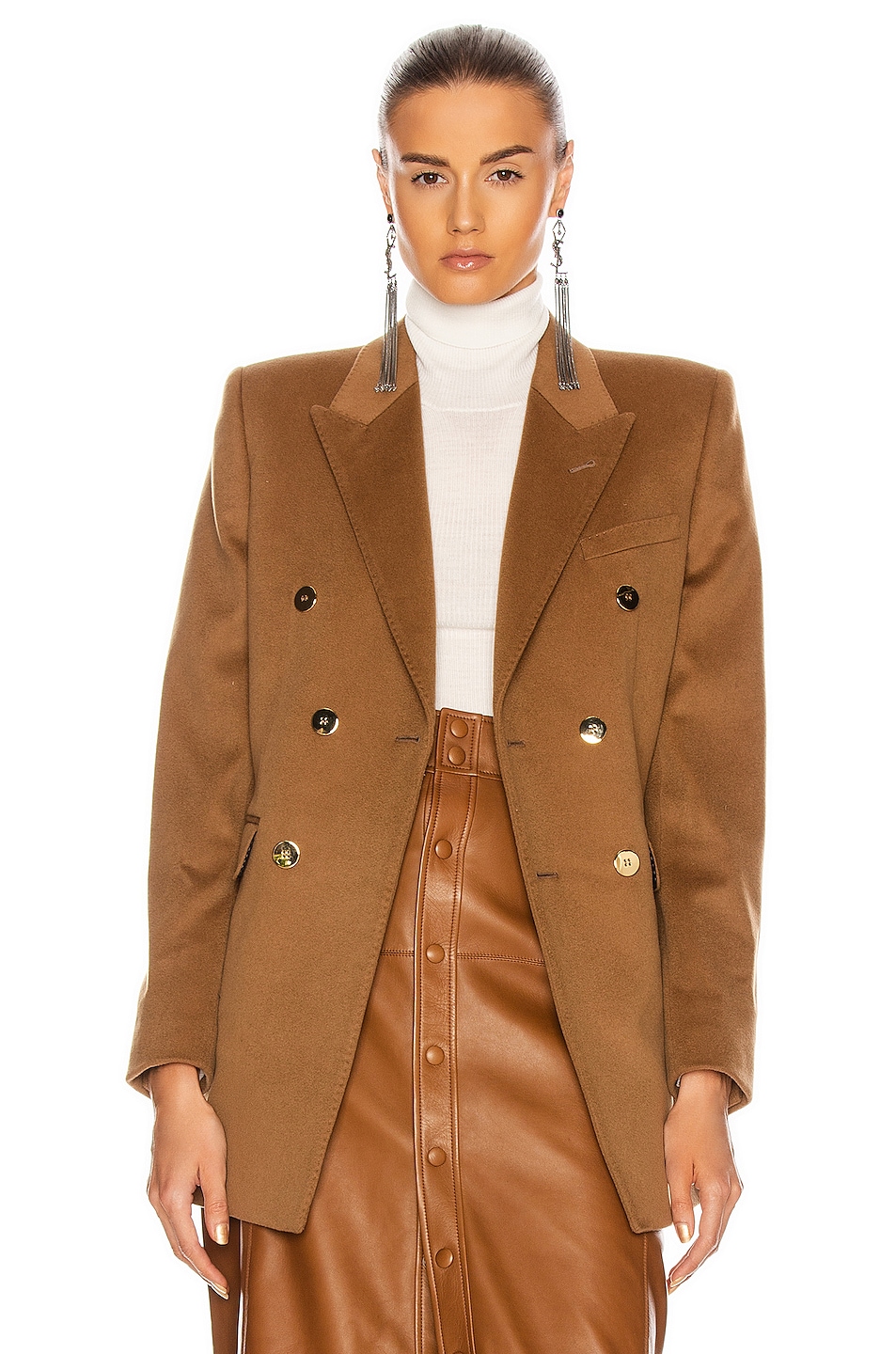Image 1 of Saint Laurent Tailored Jacket Doub in Camel