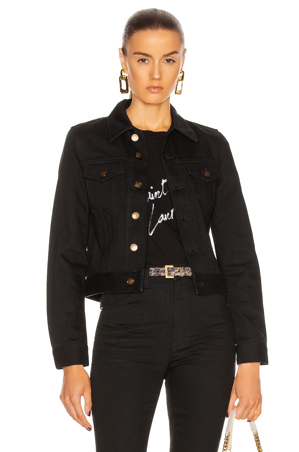 Image 1 of Saint Laurent Denim Jacket in Worn Black