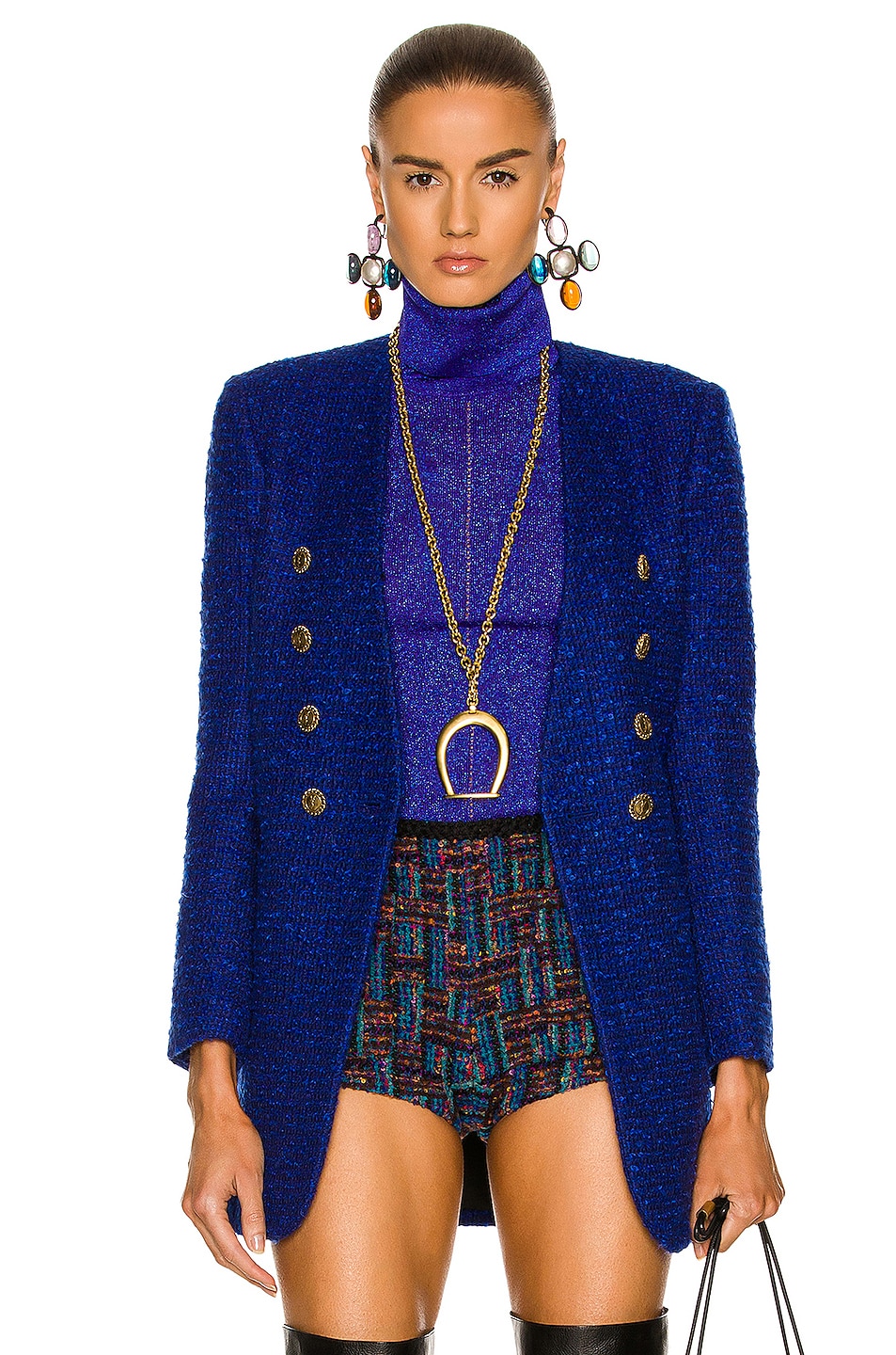 Image 1 of Saint Laurent Tweed Jacket in Blue Indigo