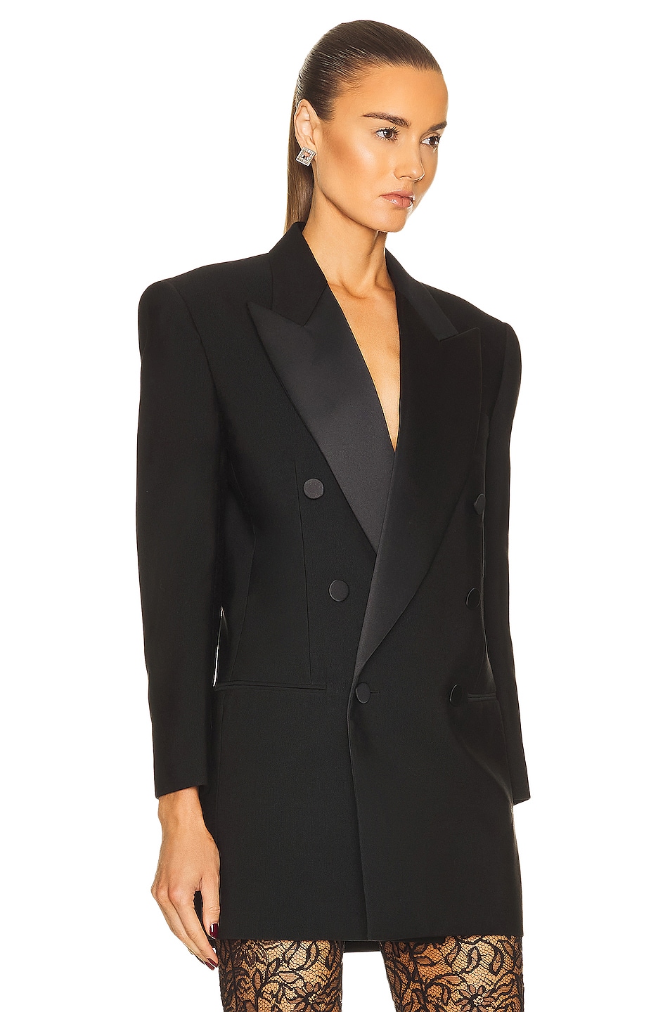 Saint Laurent Blazer Jacket in Noir | FWRD