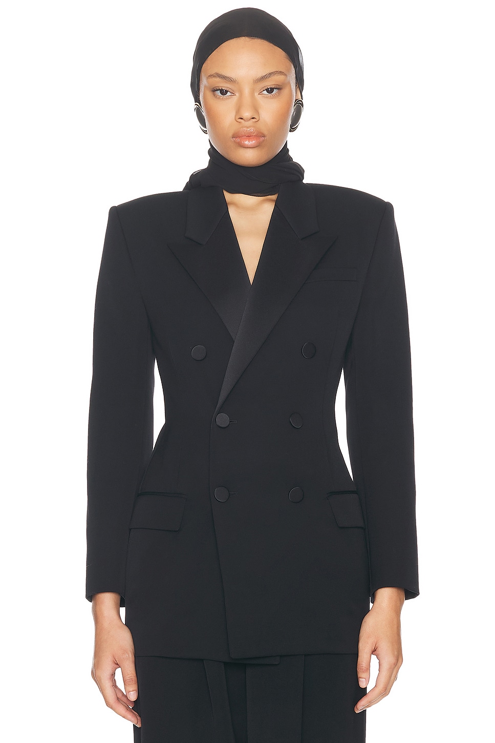 Shop Saint Laurent Tailored Blazer In Noir