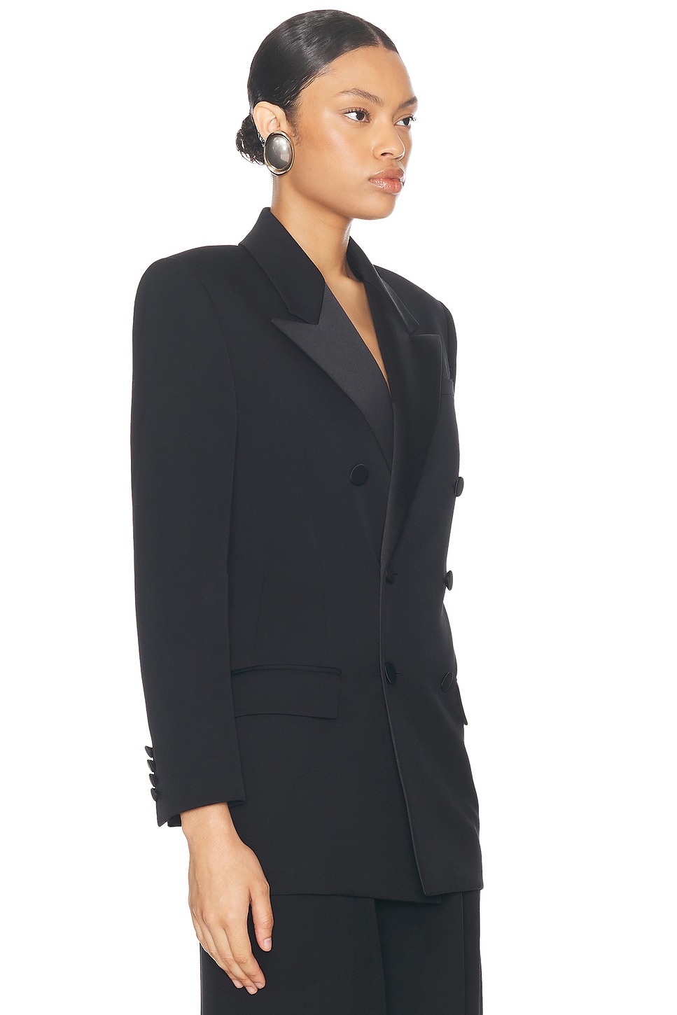 Shop Saint Laurent Tailored Blazer In Noir