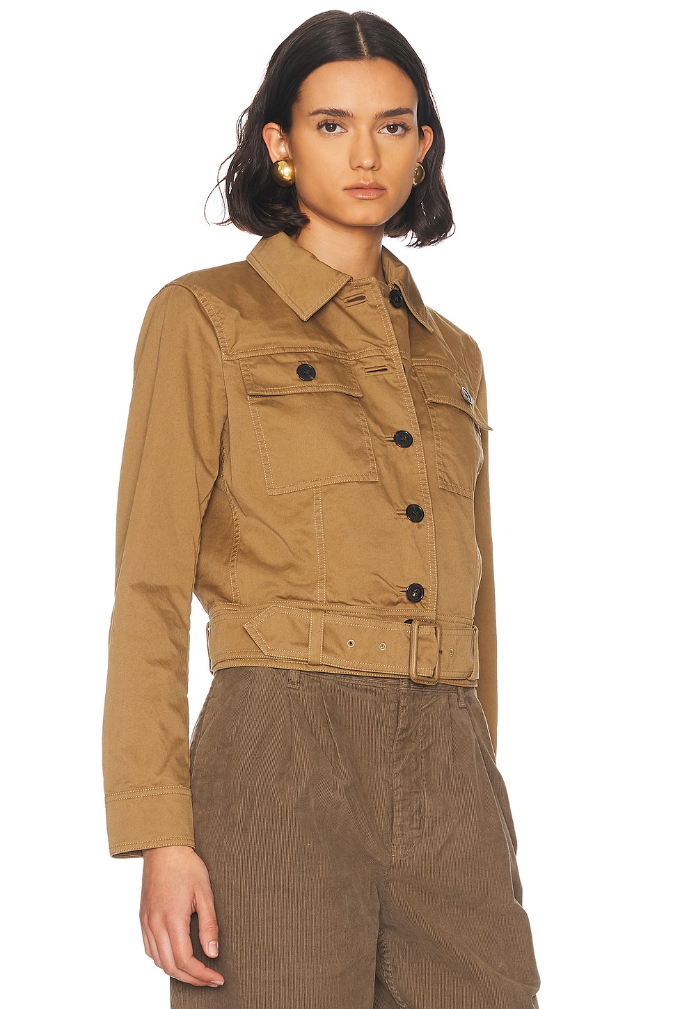 SAINT LAURENT CROPPED BELTED JACKET