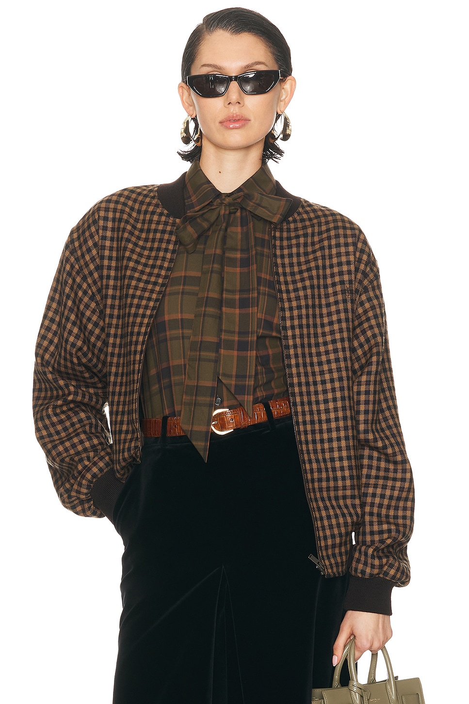 Saint Laurent Bomber Jacket In Brown