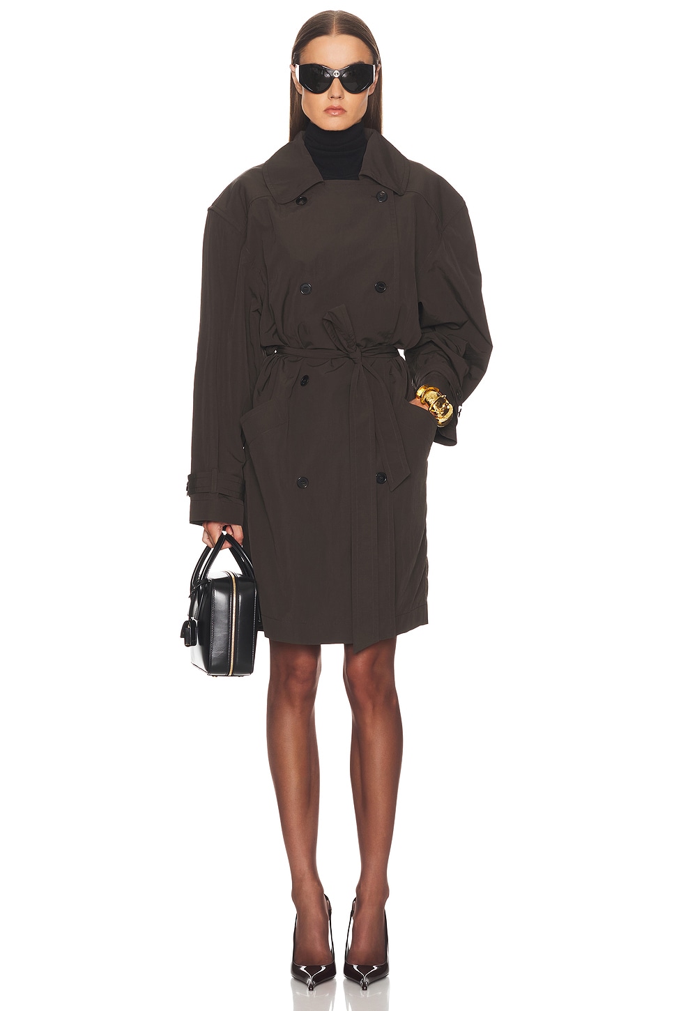 Image 1 of Saint Laurent Trench Coat in Marron